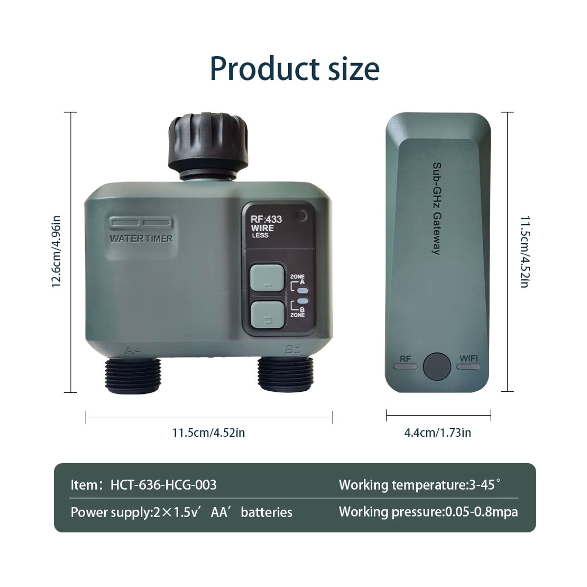 Smart Garten-Sprinkler-Wassertimer mit WLAN und RF433, programmierbarer automatischer Bewässerungscontroller mit 2-Wege-Regenverzögerung und Filter für Tuya, Grau - Bild 6