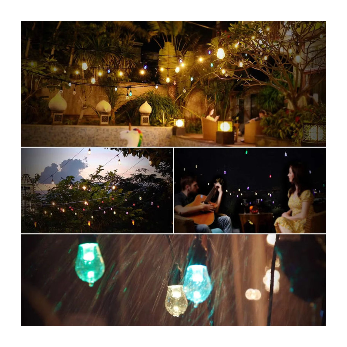 Smart LED Lichterkette für Outdoor und Garten von foroureyes, RGB S14 Birnen, Wasserdicht, Wifi Tuya Steuerung, Bunt - Bild 6