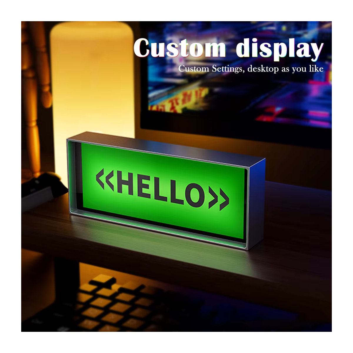 Smart RGB Quantum Uhr mit IPS Display und Nachtlicht, Bluetooth APP Steuerung, DIY Gaming Display in Schwarz und Bunt - Bild 1