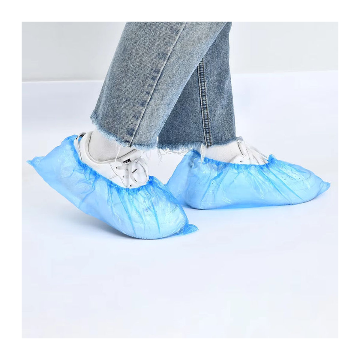 SMATLELF 100er Set Einweg-Überschuhe aus Kunststoff, wasserdichte Schuhüberzüge für Reinigung und Outdoor, Blau und Rosa - Bild 5