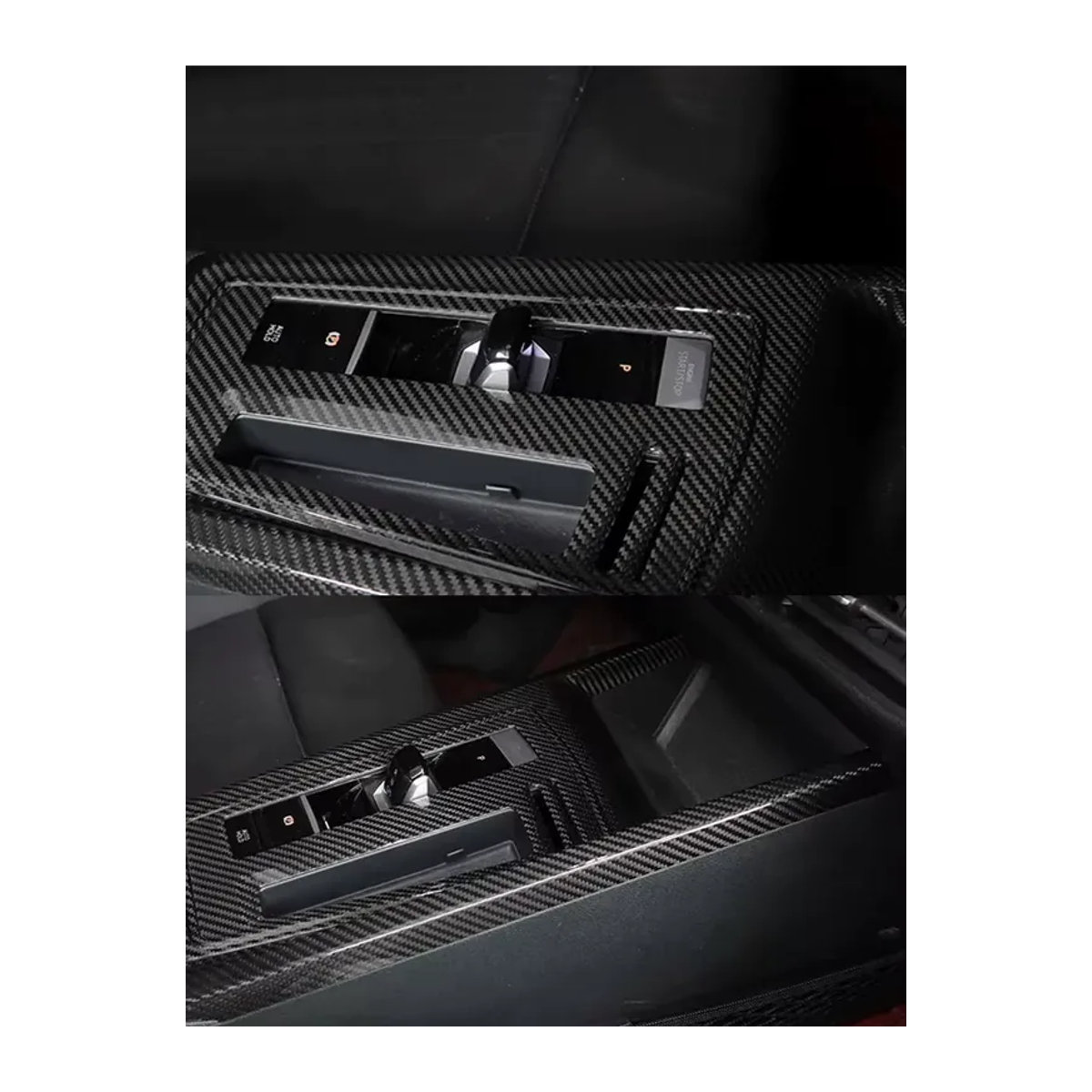 SMCSUNMAXCF Carbonfaser Mittelkonsole Innenverkleidung für VW Golf 8 MK8 und Golf 8.5 MK8.5 GTI GTD GTE in Schwarz - Bild 7