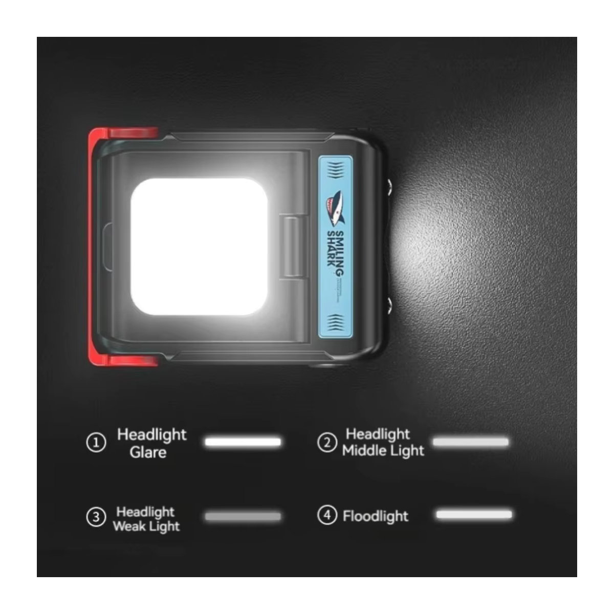 Smile Shark TD0148 LED-Scheinwerfer als tragbarer Hutclip, wiederaufladbare Taschenlampe für Camping, Angeln und Nachtarbeit - Bild 4