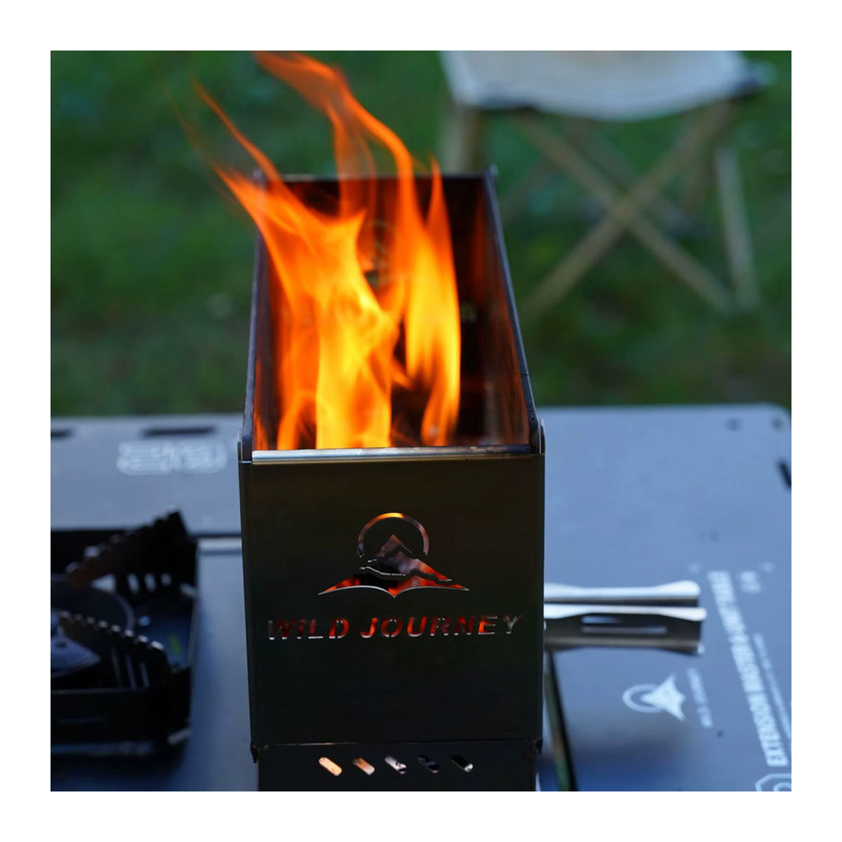 SmiloDon Camping Faltbarer Lagerfeuerofen IGT Half-Unit Winddichter Brennholzofen für Outdoor und Camping - Bild 4