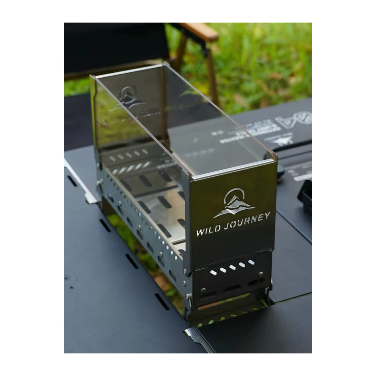 SmiloDon Camping Faltbarer Lagerfeuerofen IGT Half-Unit Winddichter Brennholzofen für Outdoor und Camping - Bild 7