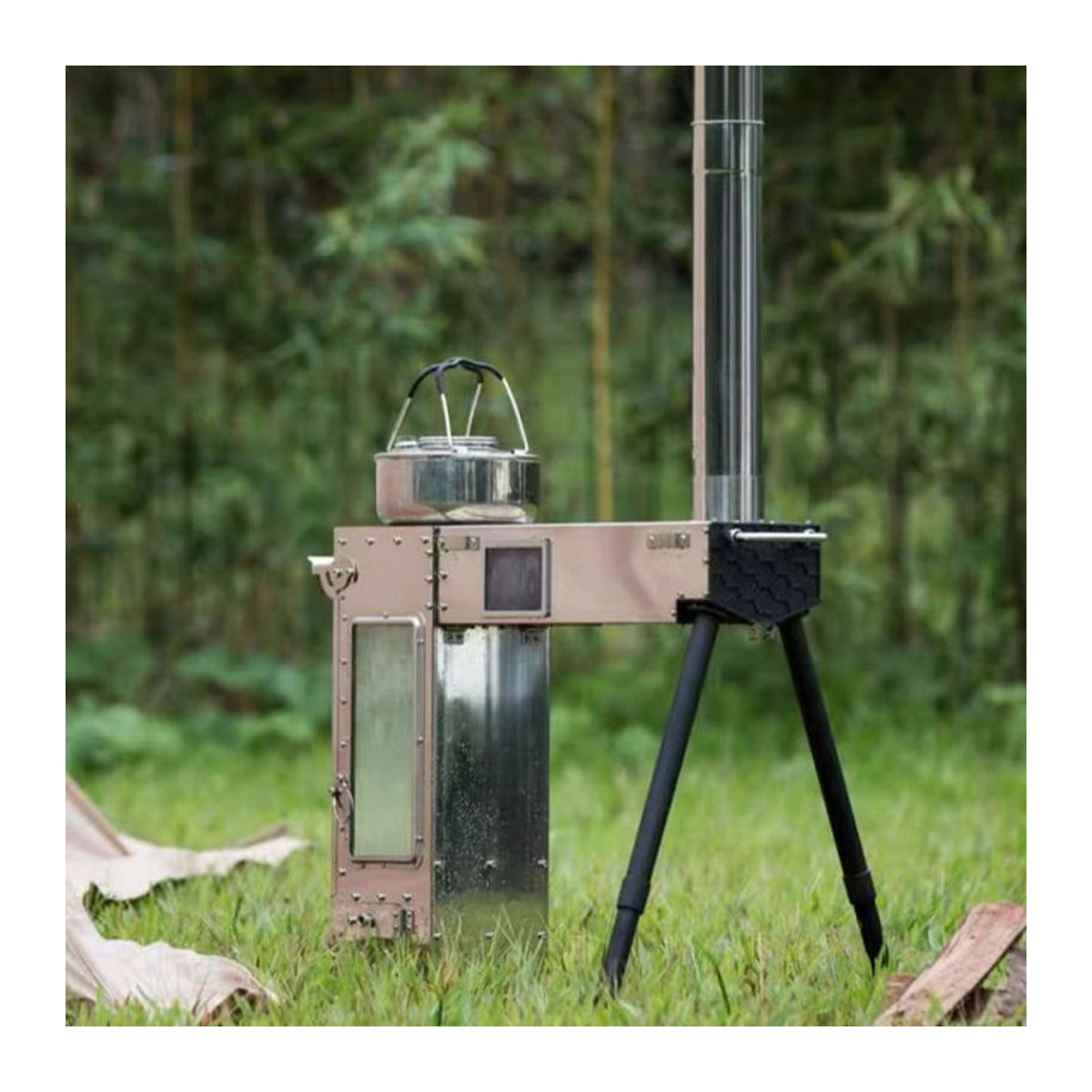 SmiloDon Camping Giraffe Mehrzweck-Holzofen aus Metall für Brennholz, Grill und Picknick - Bild 1