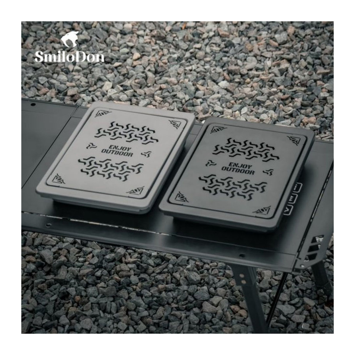 SmiloDon IGT Teetablett aus Aluminiumlegierung mit Hohldeckplatte für Camping-IGT-Tische und universelle Aufbewahrung - Bild 1