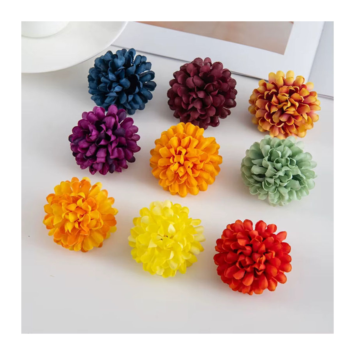 Smr Künstliche Chrysanthemen Blumen in Mehrfarbig für Hochzeit, Valentinstag und DIY-Dekorationen - Bild 3