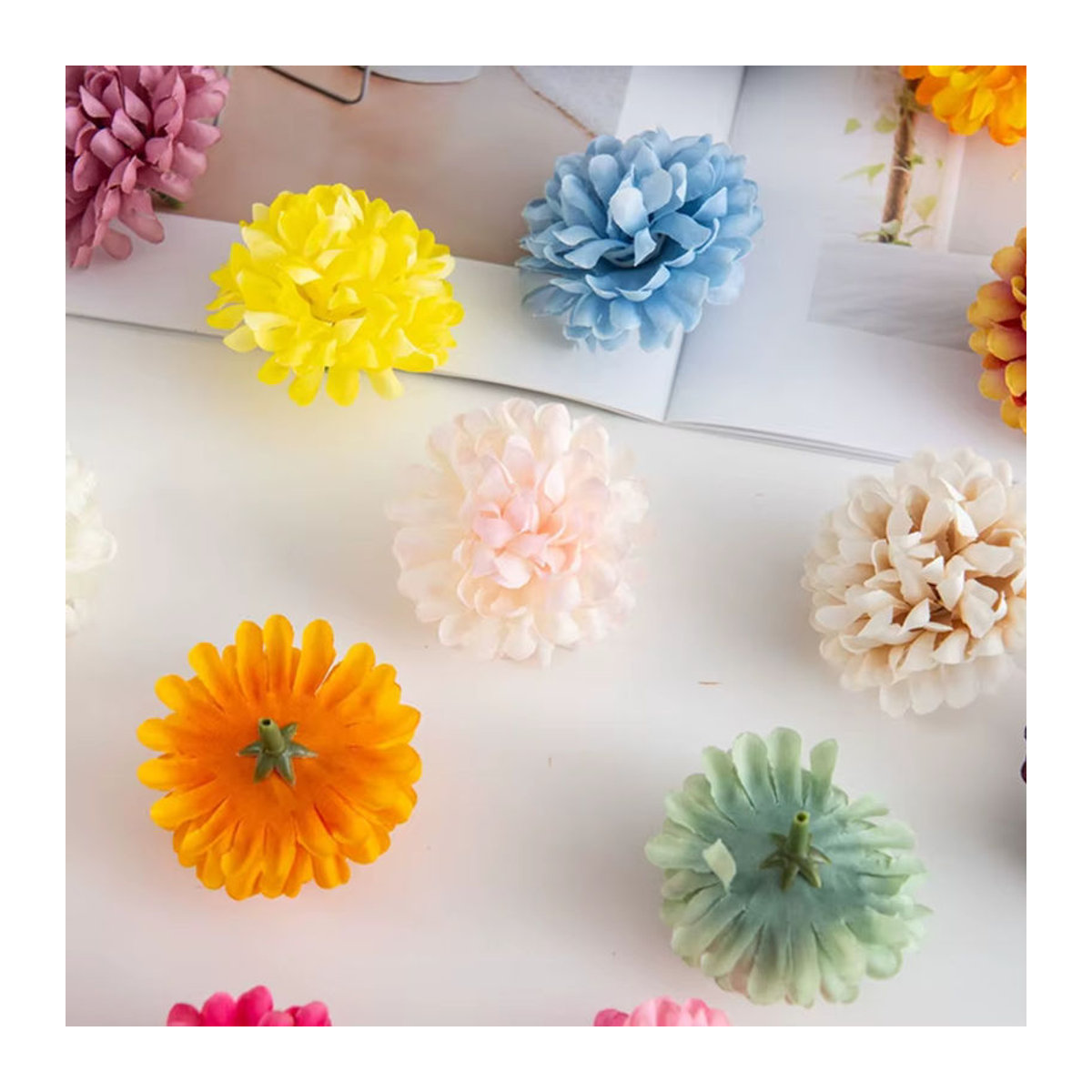Smr Künstliche Chrysanthemen Blumen in Mehrfarbig für Hochzeit, Valentinstag und DIY-Dekorationen - Bild 4