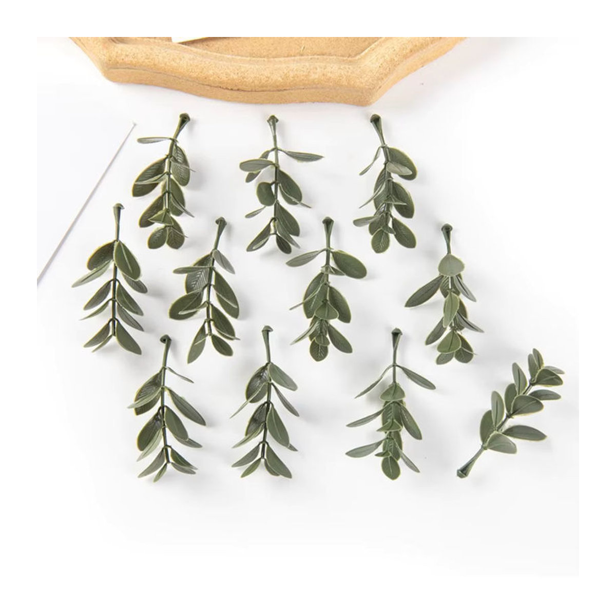 Smr Künstliche Eucalyptus Blätter in Grün und Weiß für Hochzeit, Valentinstag und DIY Dekorationen - Bild 1