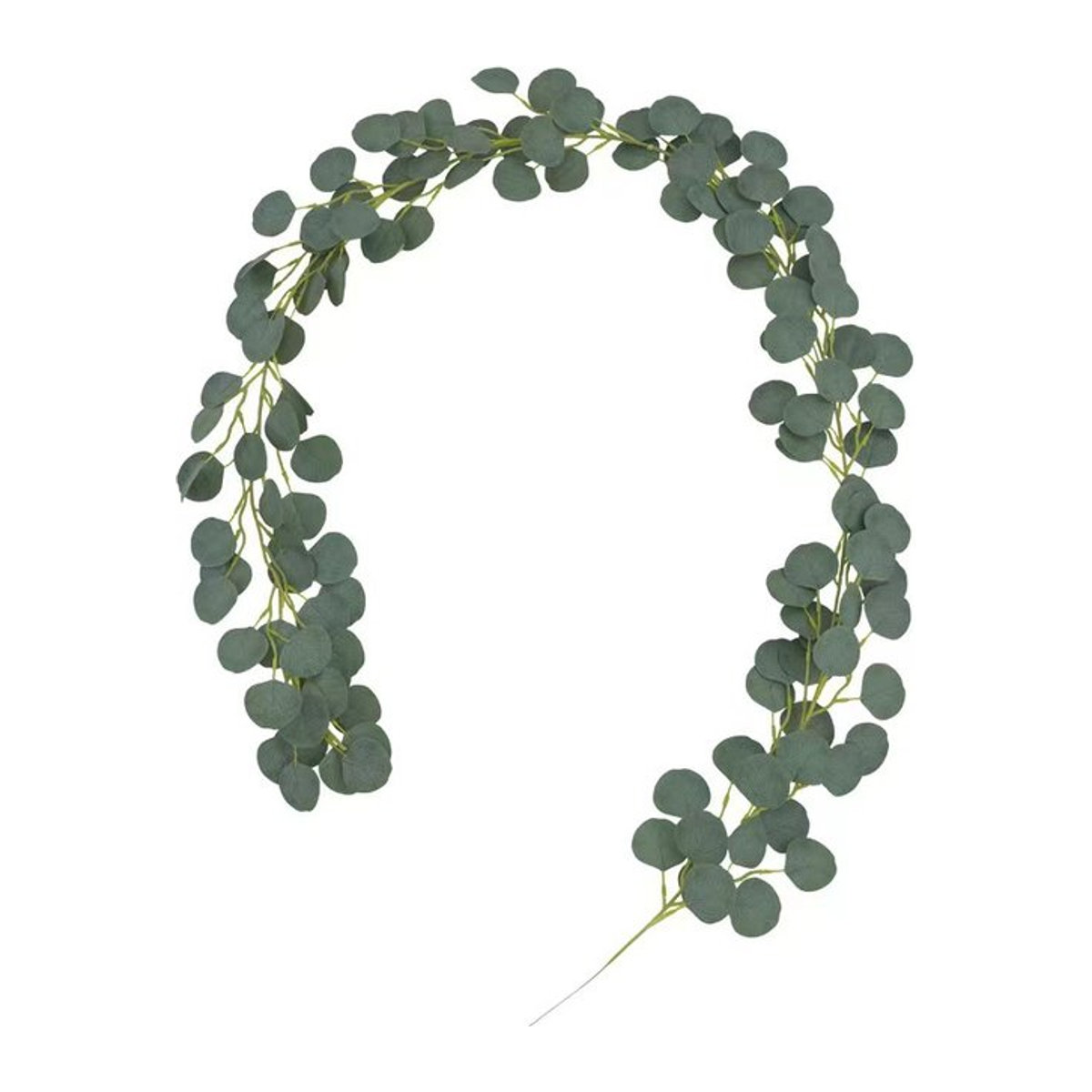 Smr Künstliche Eukalyptus Blätter Girlande in Grün, 200 cm hängend für Dekoration von Hochzeit, Weihnachten und Garten - Bild 1