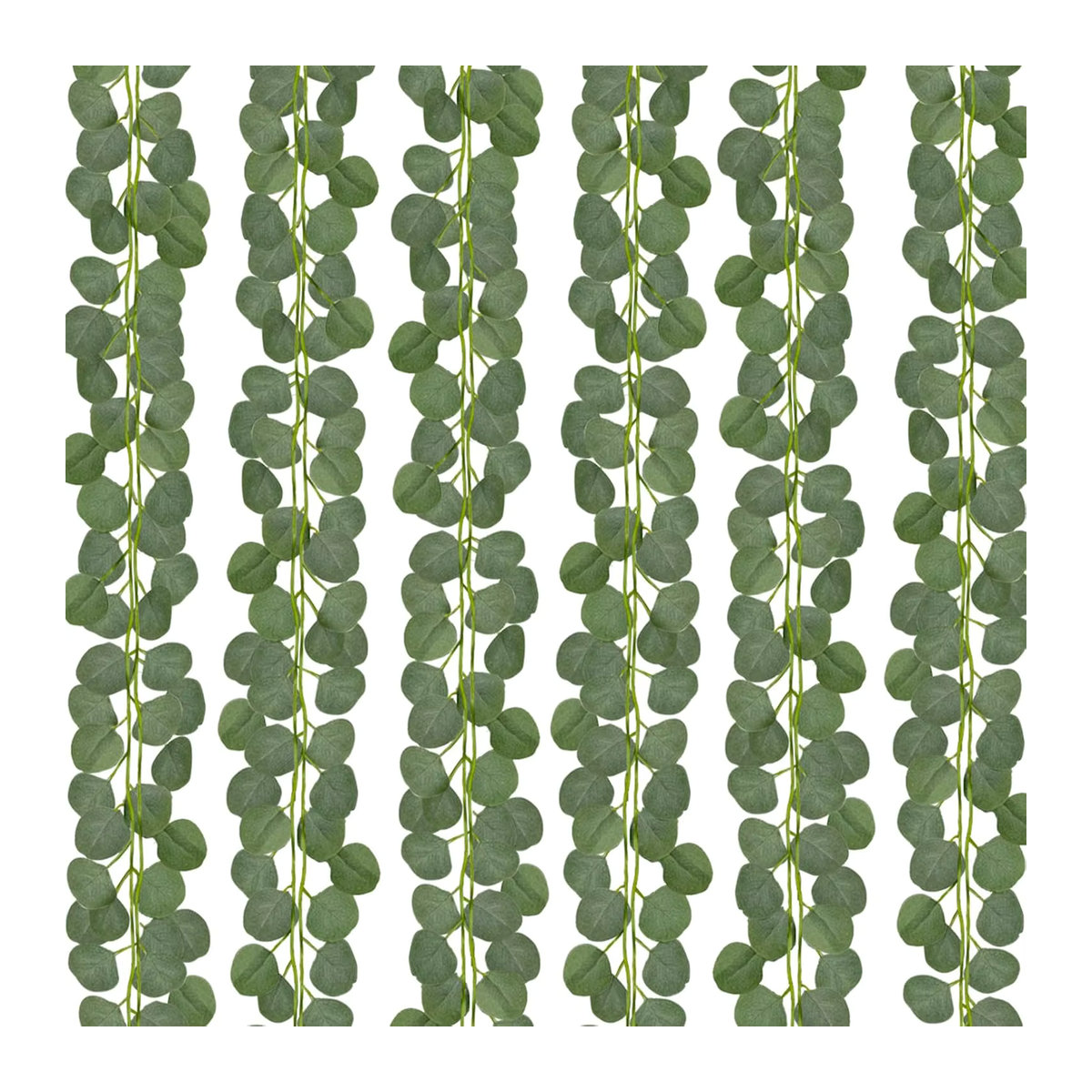 Smr Künstliche Eukalyptus Blätter Girlande in Grün, 200 cm hängend für Dekoration von Hochzeit, Weihnachten und Garten - Bild 6