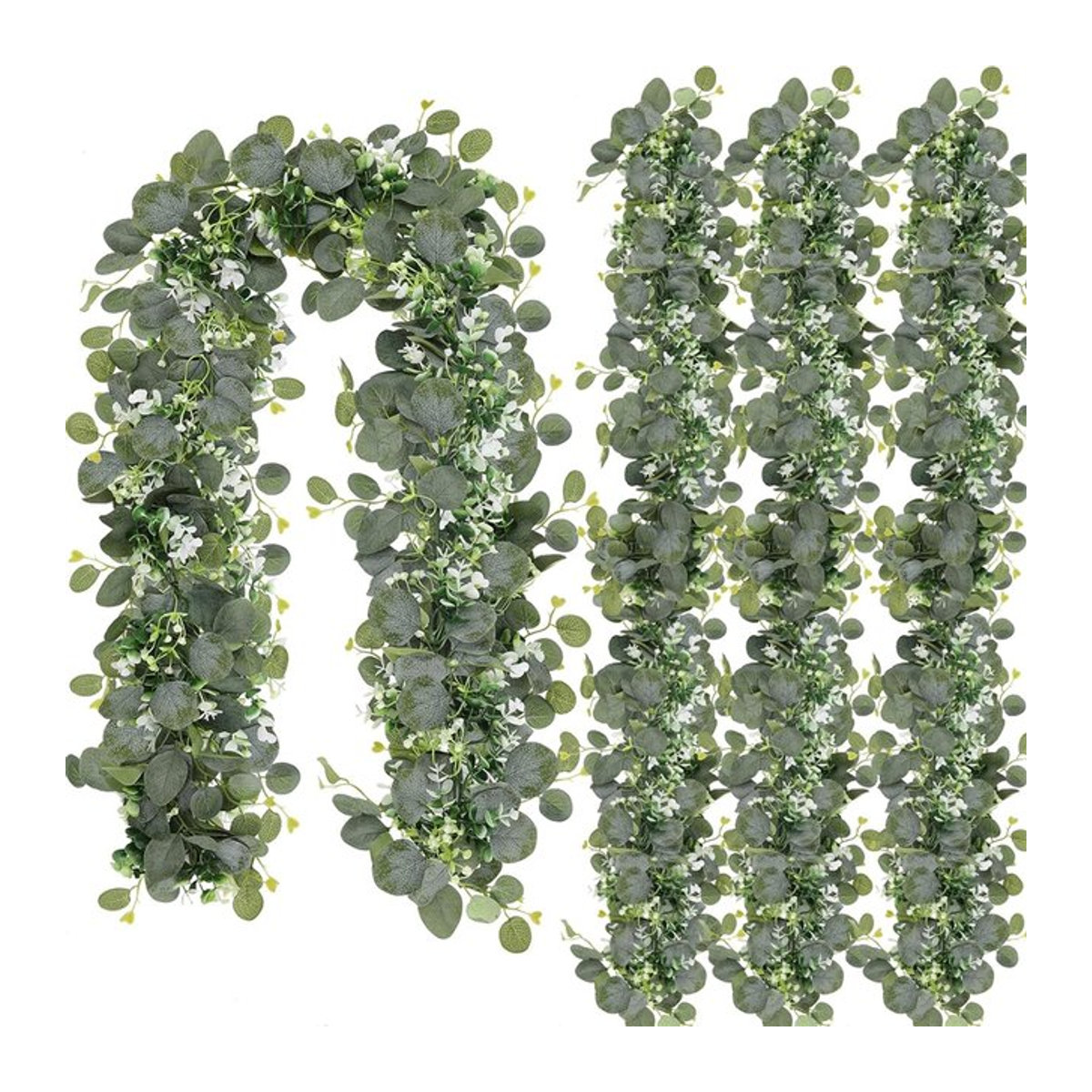 Smr Künstliche Eukalyptus-Girlande in Grün als dekorative Hängepflanze für Hochzeit, Weihnachten und Garten - Bild 1