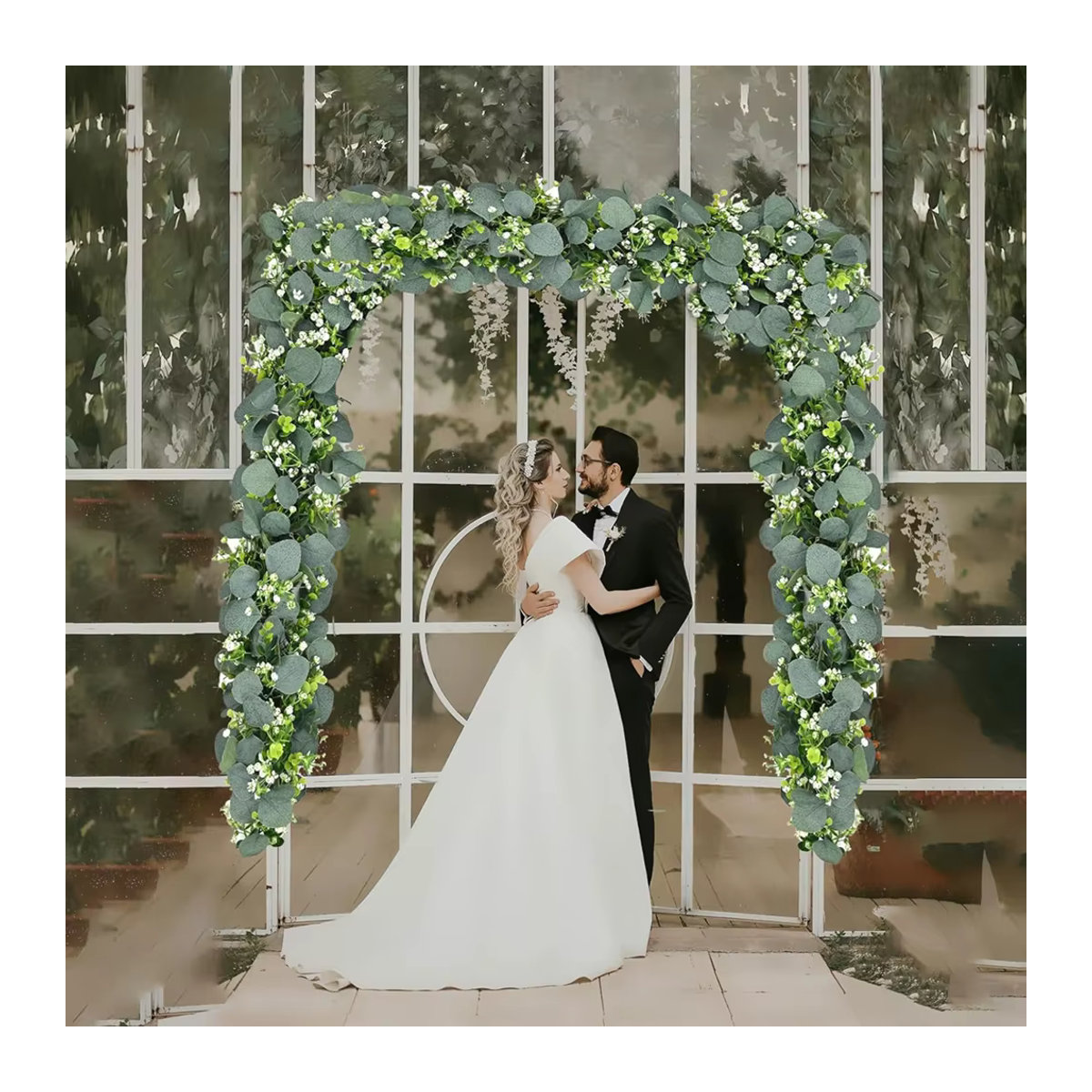 Smr Künstliche Eukalyptus-Girlande in Grün als dekorative Hängepflanze für Hochzeit, Weihnachten und Garten - Bild 4