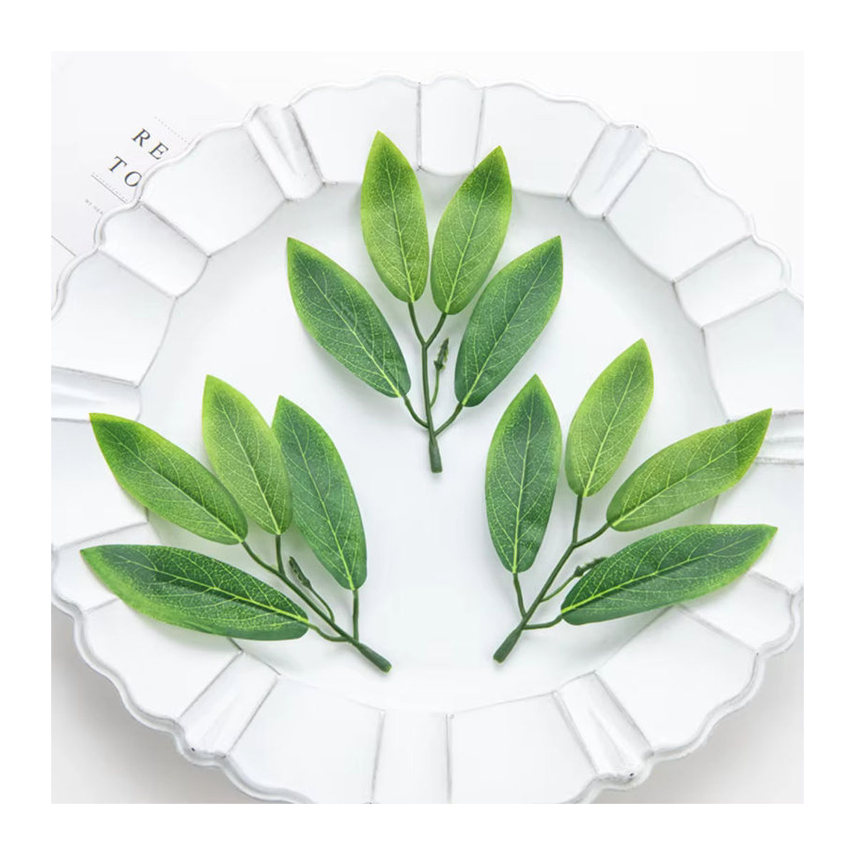 Smr Künstliche Seidenpflanzen 4-Blatt Grün für Hochzeit, Weihnachten und Dekoration - Bild 3