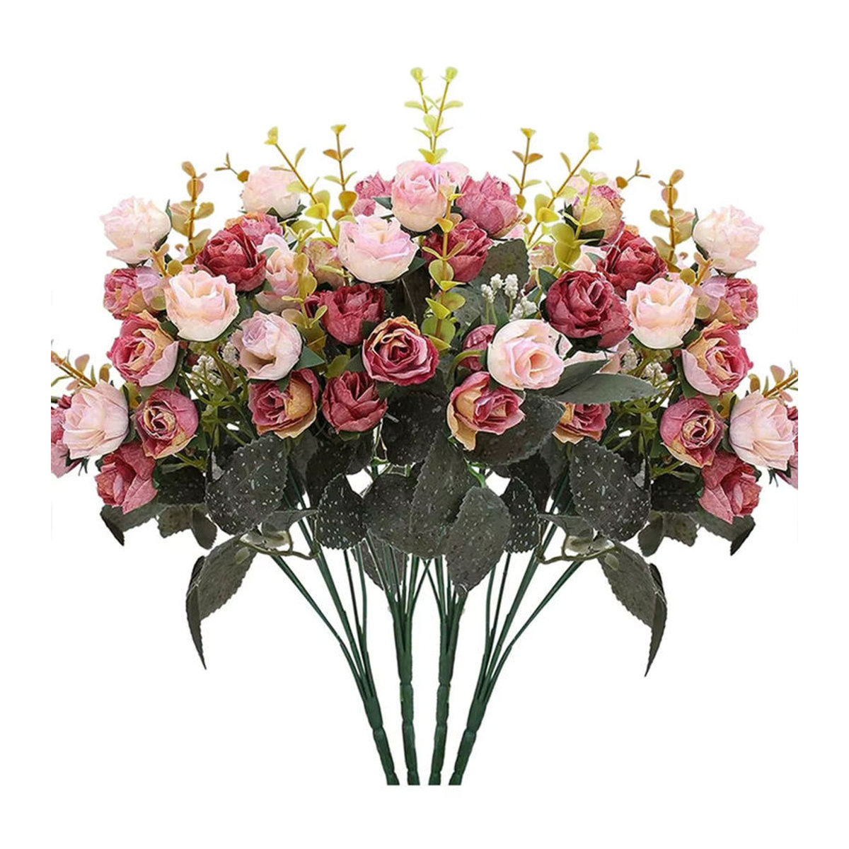 Smr Künstliche Seidenrosen als Dekorationskranz in Weiß und Mehrfarbig für Hochzeit, Weihnachten und Raumdekoration - Bild 2