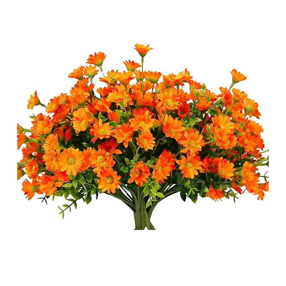 Smr Künstlicher Gänseblümchen Blumenstrauß aus Seide in Gelb und Orange mit 21 Köpfen für Herbst- und Hochzeitsdekoration - Bild 2