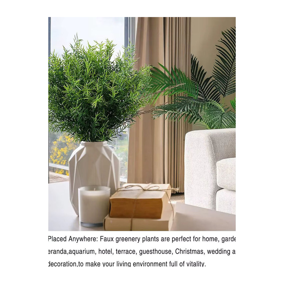 Smr Künstliches Gras in Grün als Dekoration für Vasen, Hochzeit und Garten - Bild 6