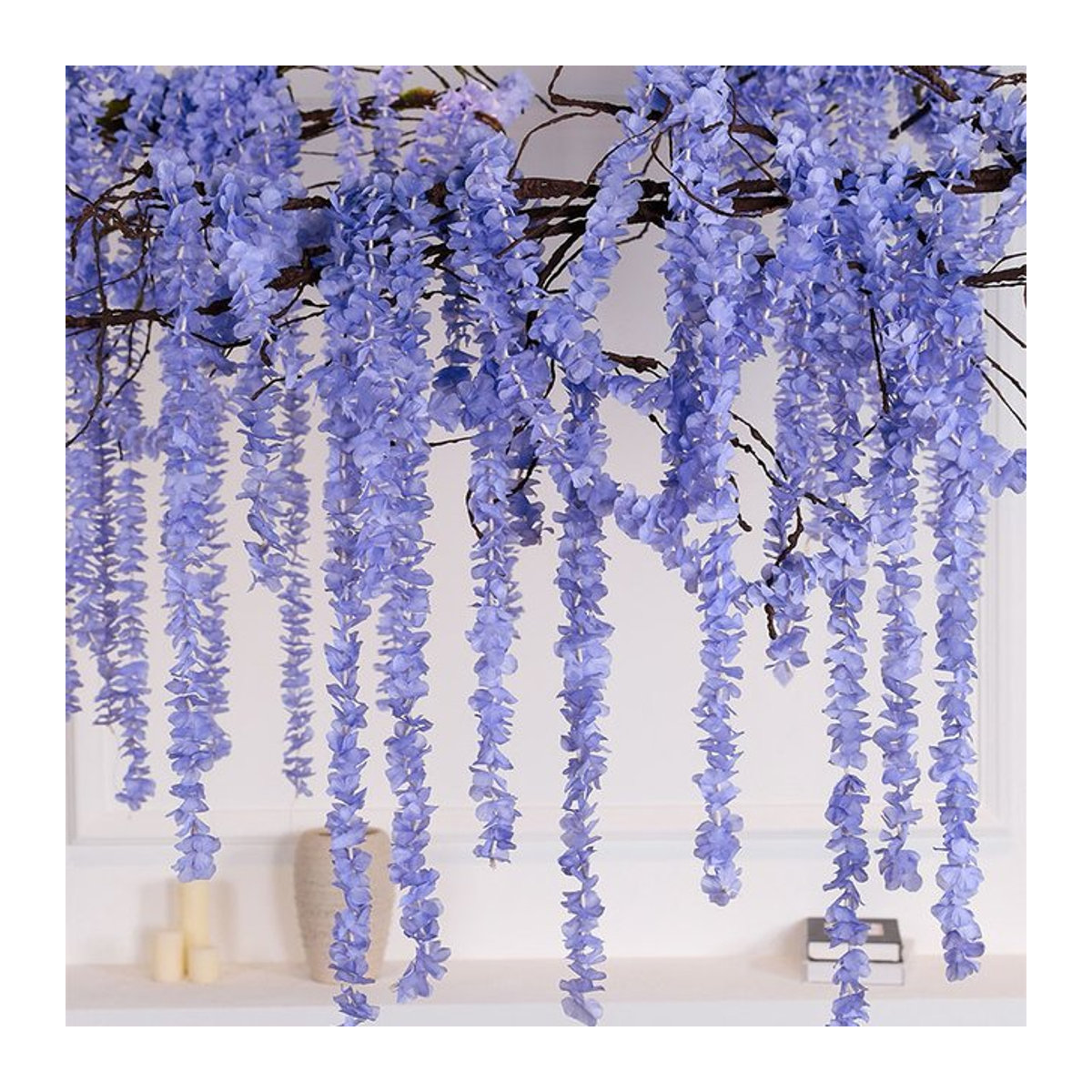 Smvp Künstliche Glyzinien Hängende Blumenreben aus Textil in Lila für Hochzeiten und Dekoration, 5 Stück - Bild 1
