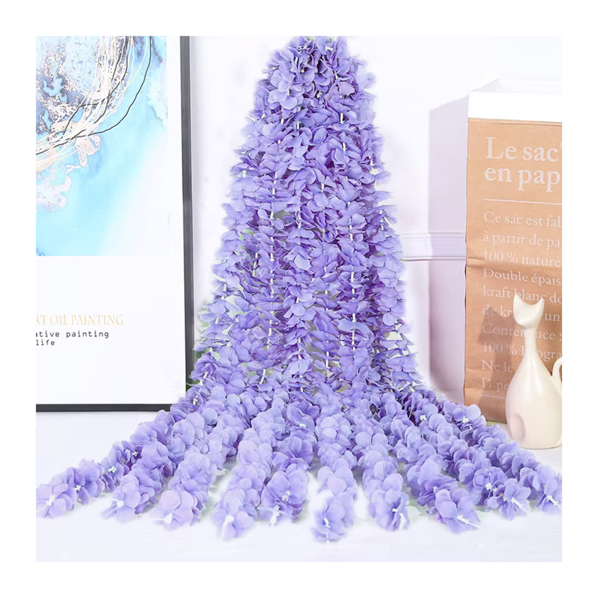 Smvp Künstliche Glyzinien Hängende Blumenreben aus Textil in Lila für Hochzeiten und Dekoration, 5 Stück - Bild 2