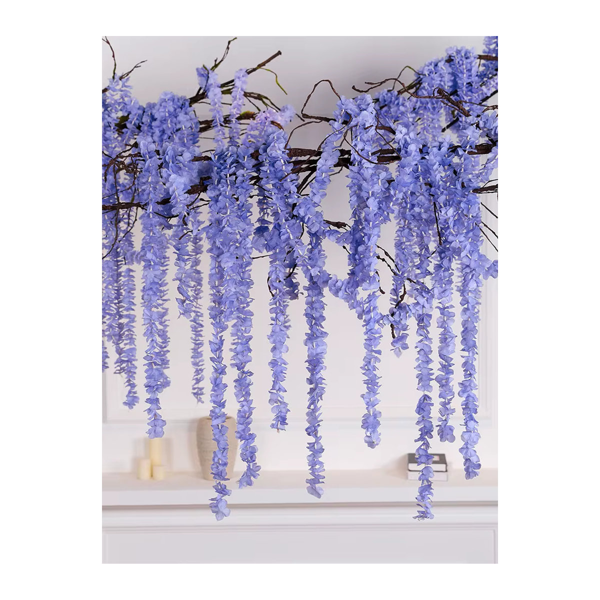 Smvp Künstliche Glyzinien Hängende Blumenreben aus Textil in Lila für Hochzeiten und Dekoration, 5 Stück - Bild 4