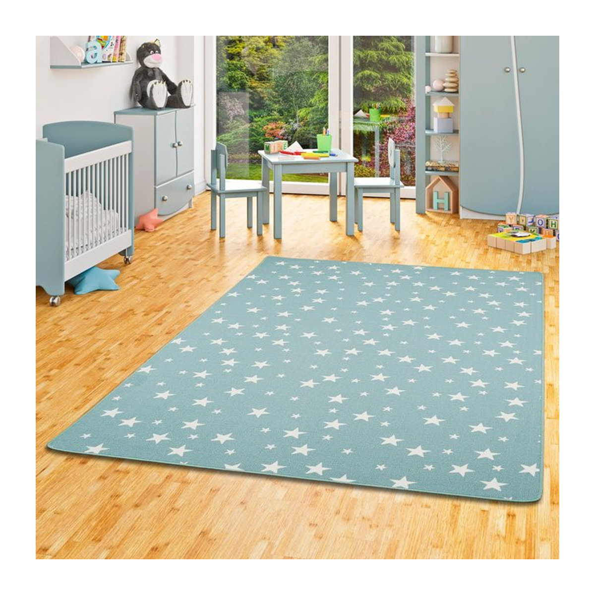 Snapstyle Kinder Spielteppich Sterne in Grün tufted - Bild 1