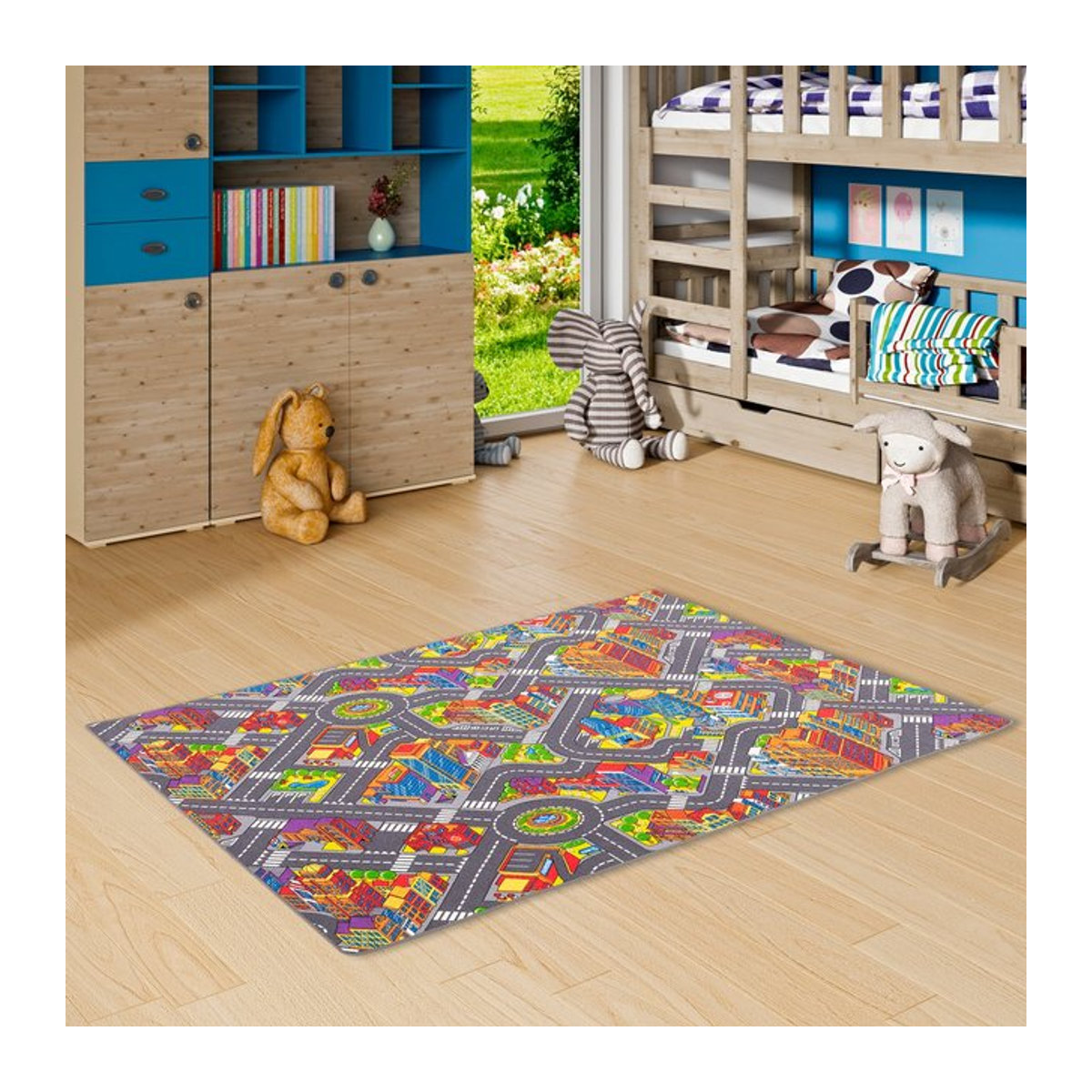 Snapstyle Kinder Spielteppich Straßenteppich 3D Big City mehrfarbig tufted - Bild 1