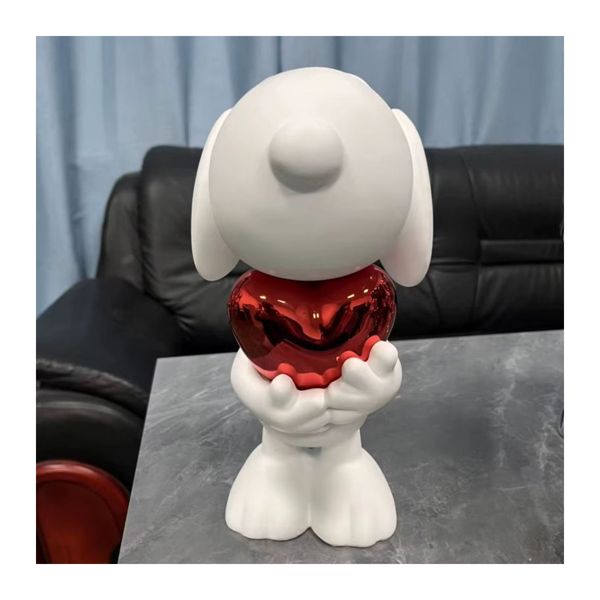 Snoopy Statue mit Herz von Potdemiel in Weiß, Dekorative Skulptur für dein Zuhause, Höhe: 30 cm - Bild 2