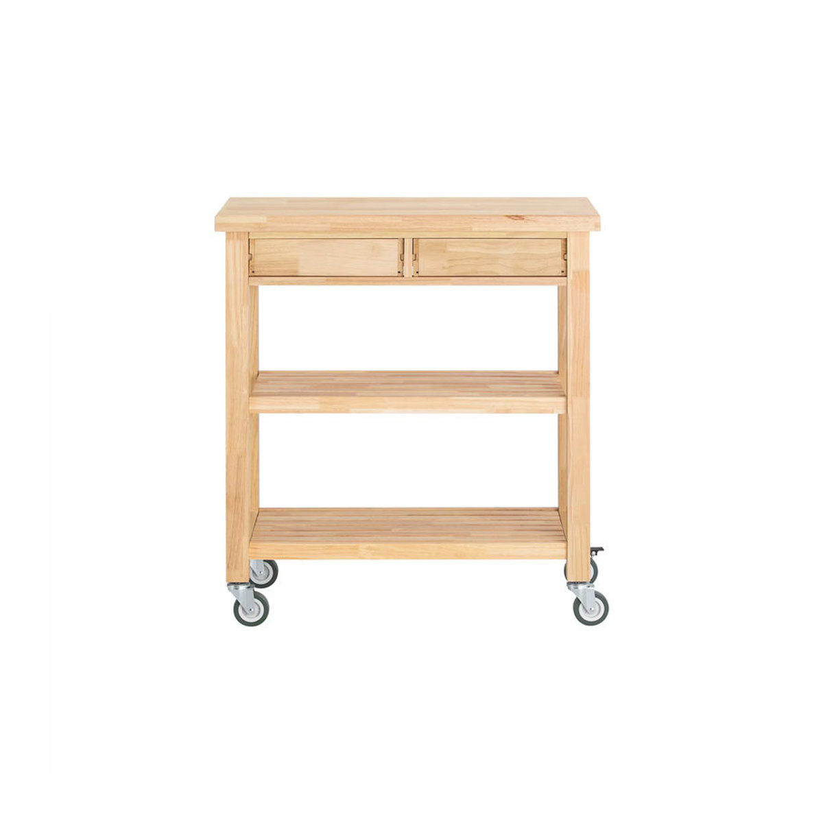 SoBuy FKW24-N Servierwagen aus Holz in Braun Natur, moderner Küchenwagen im skandinavischen Design, B/T/H: 80 x 40 x 90 cm - Bild 2