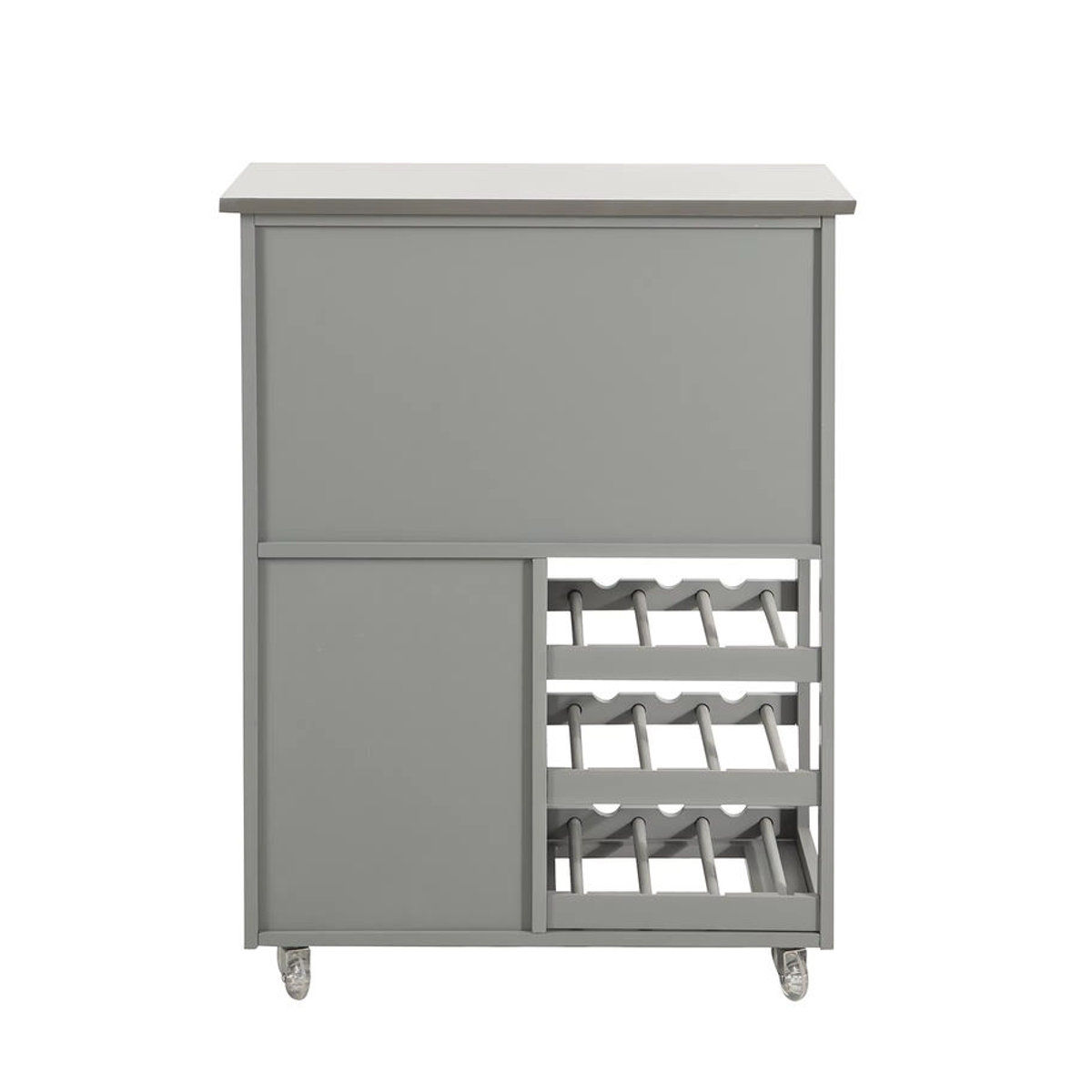 SoBuy FKW45 Servierwagen mit Flaschenablagen als Küchenwagen und Kücheninsel in Beige oder Grau - Bild 2