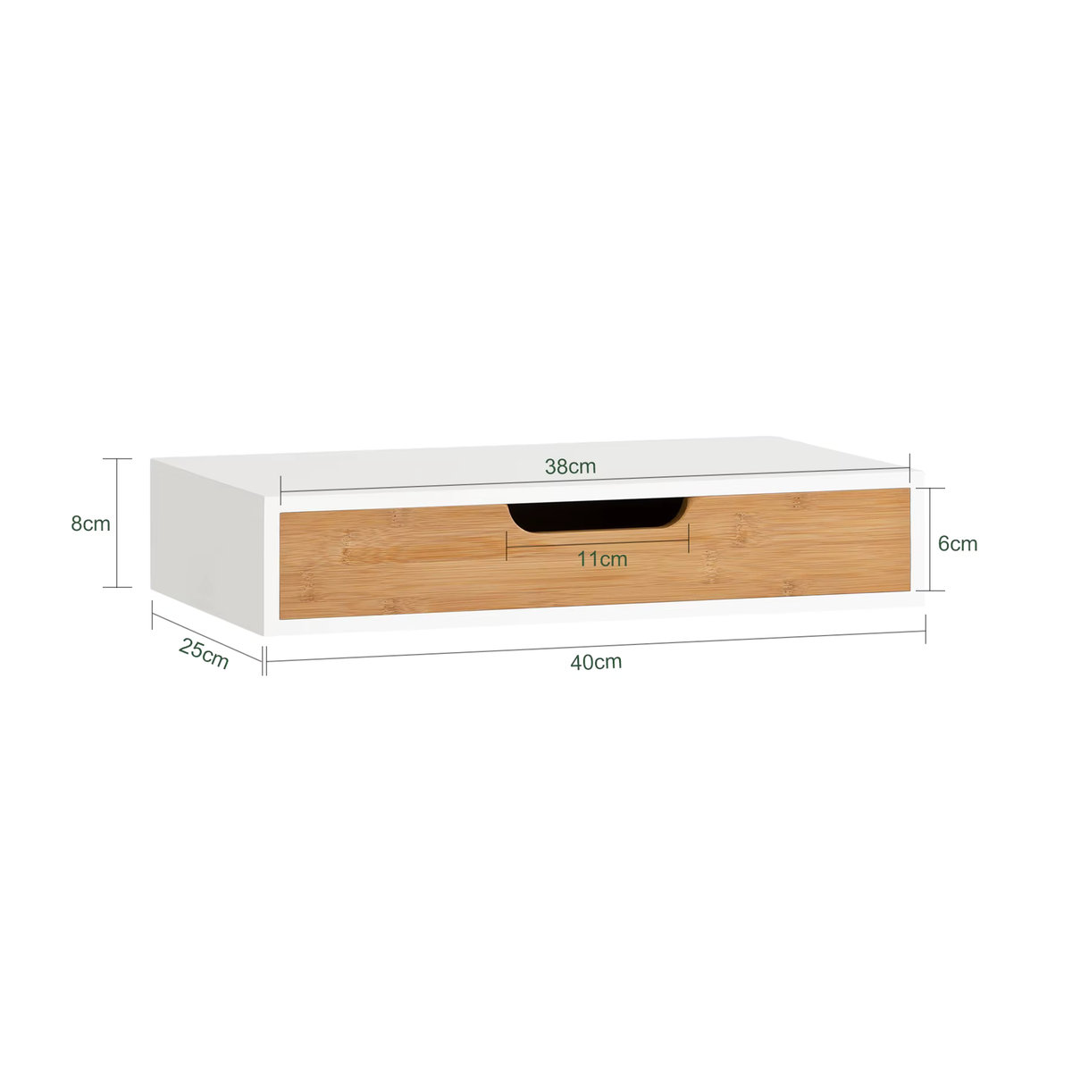 SoBuy FRG92-WN Hängeschrank mit Wandschublade und Schweberegal in Eiche Natur oder Bunt im skandinavischen Design - Bild 3