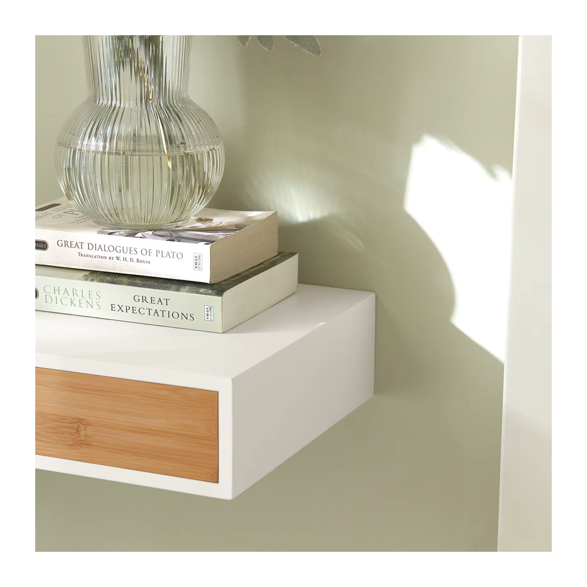 SoBuy FRG93-WN Schweberegal in Weiß mit Schublade im skandinavischen Design, Breite: 60 cm - Bild 5