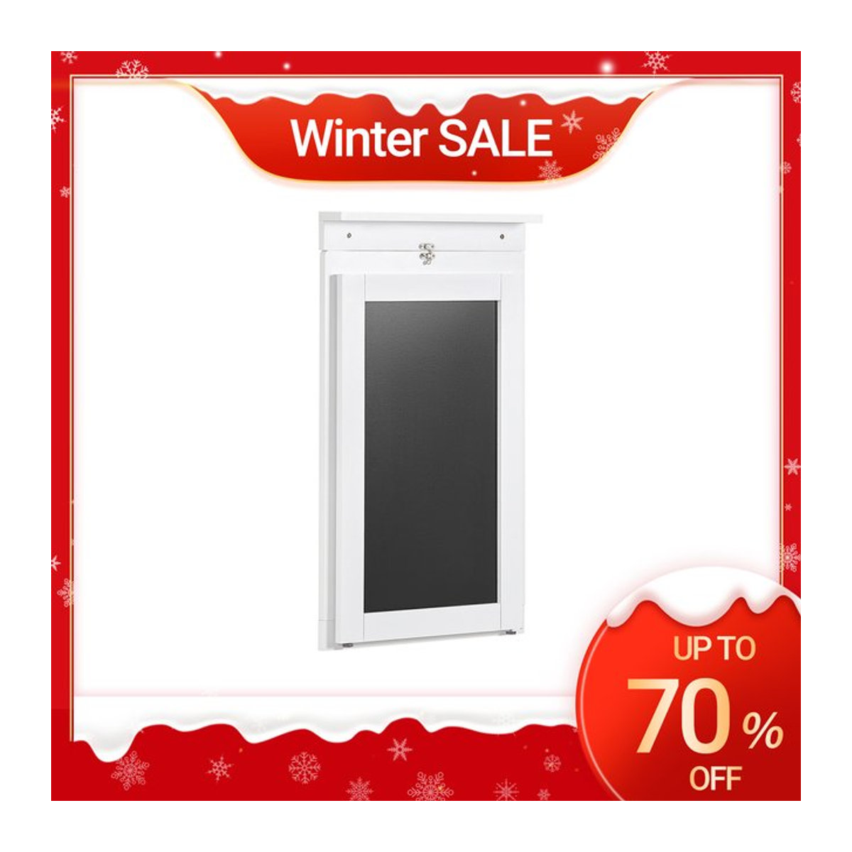 SoBuy FWT20-W Wandtisch mit Tafel und Memoboard in Weiß, moderner Klapptisch im skandinavischen Stil, H x B x T: 75 x 50 x 76 cm - Bild 1