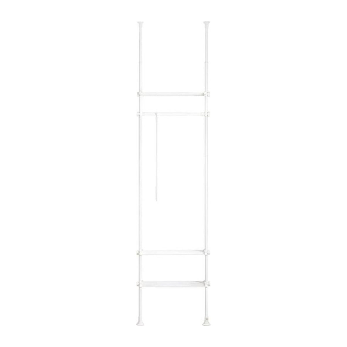 SoBuy Garderobenständer mit 1 Ablage in Weiß, minimalistisches Design, B/T/H: 80 x 27 x 300 cm - Bild 1
