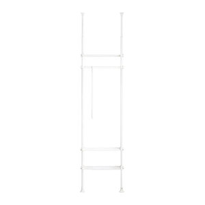 SoBuy Garderobenständer mit 1 Ablage in Weiß, minimalistisches Design, B/T/H: 80 x 27 x 300 cm