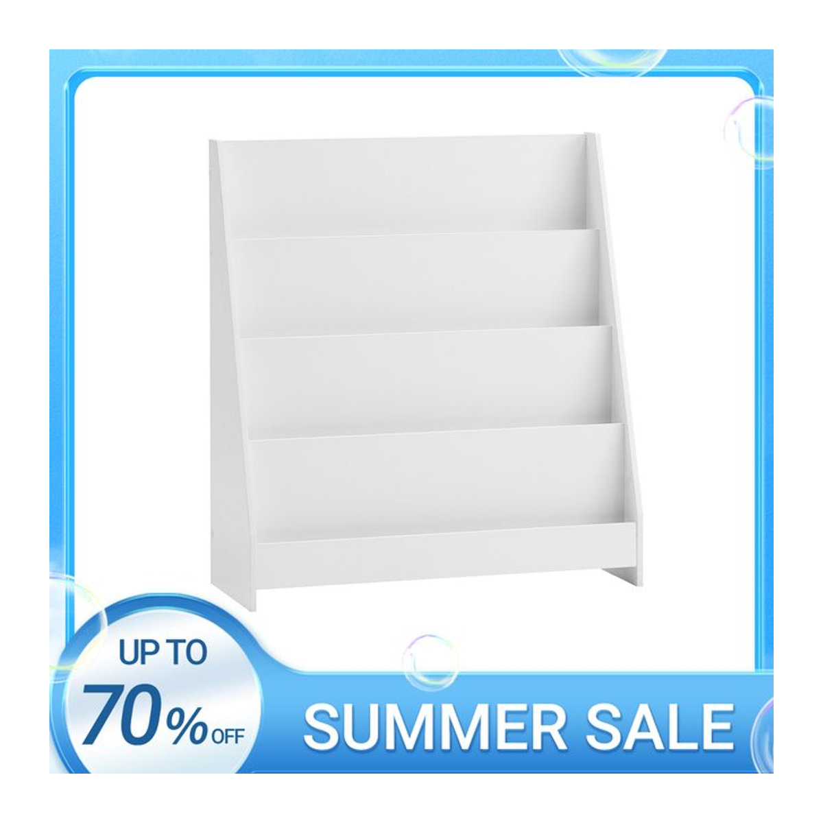 SoBuy Kinder Bücherregal mit 4 Ablagefächern Weiß B/T/H: 80 x 30 x 88 cm - Bild 1