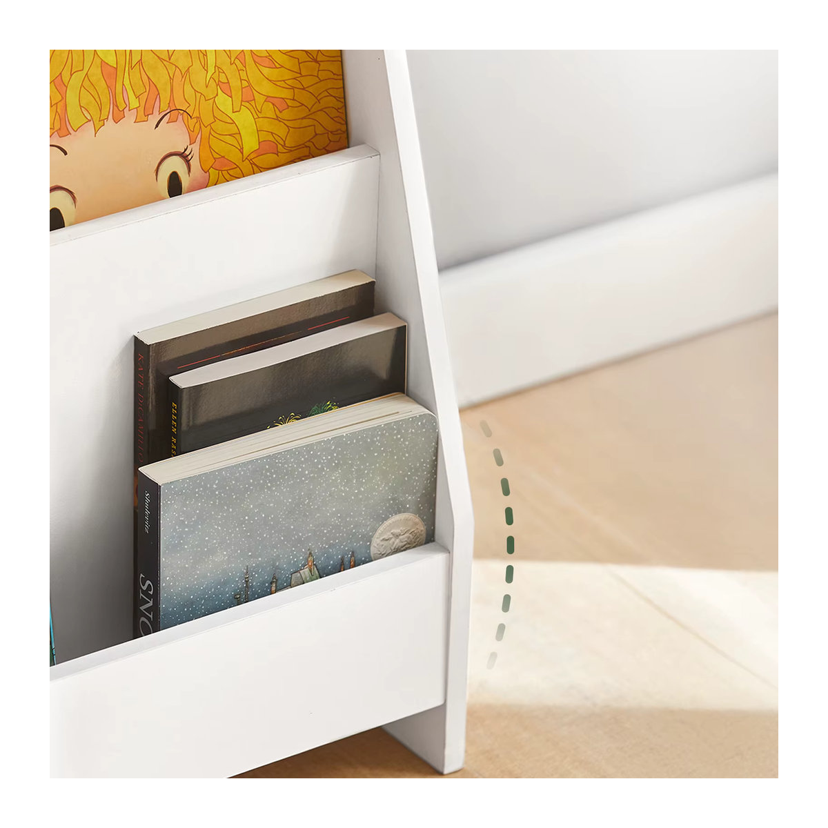 SoBuy Kinder Bücherregal mit 4 Ablagefächern Weiß B/T/H: 80 x 30 x 88 cm - Bild 3