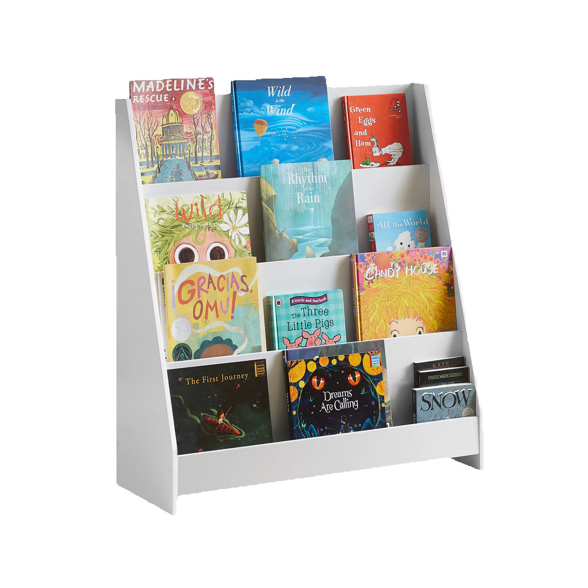 SoBuy Kinder Bücherregal mit 4 Ablagefächern Weiß B/T/H: 80 x 30 x 88 cm - Bild 6
