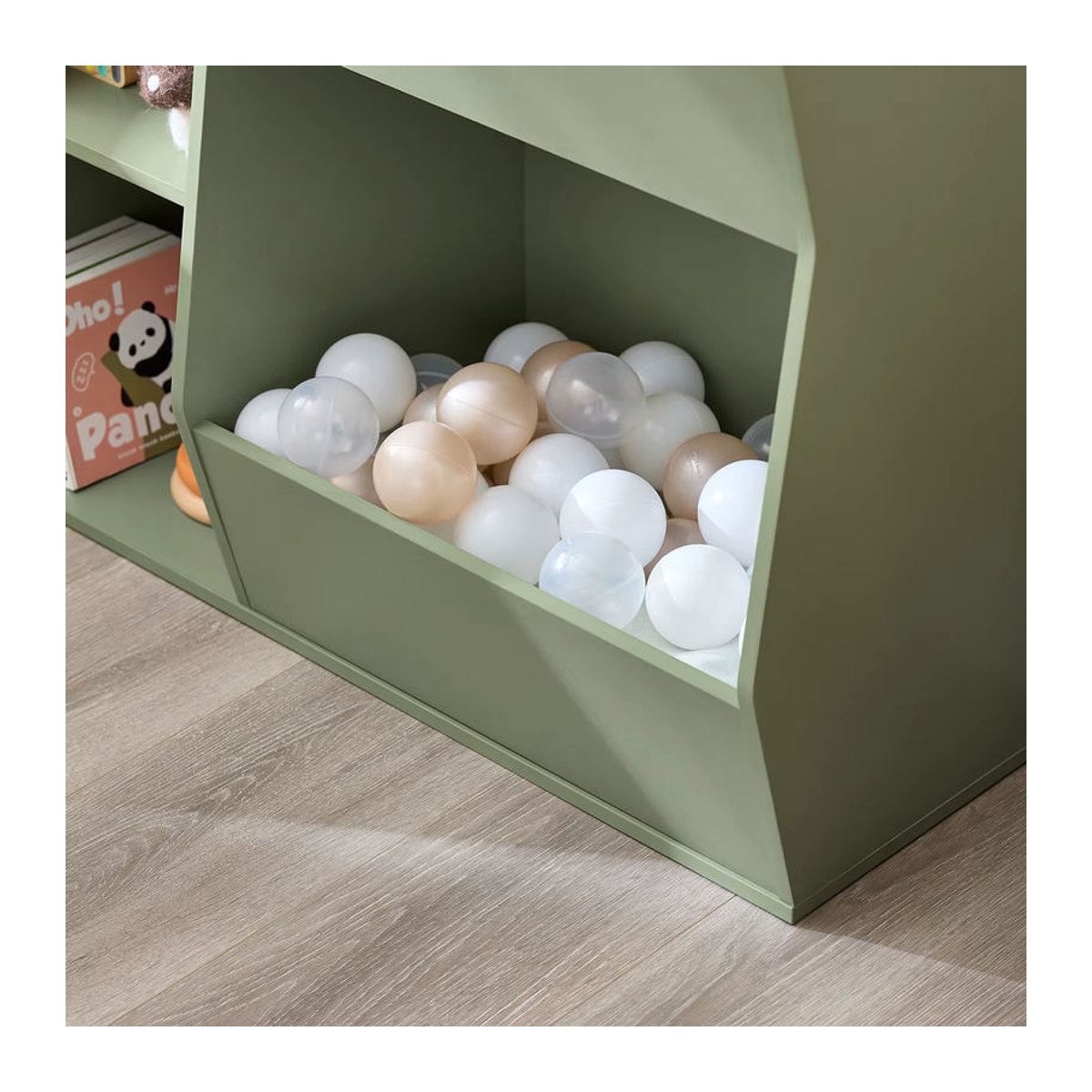 SoBuy KMB55-K Kinder Bücherregal mit 5 offenen Fächern zur Spielzeug Aufbewahrung in Weiß und Grün - Bild 4