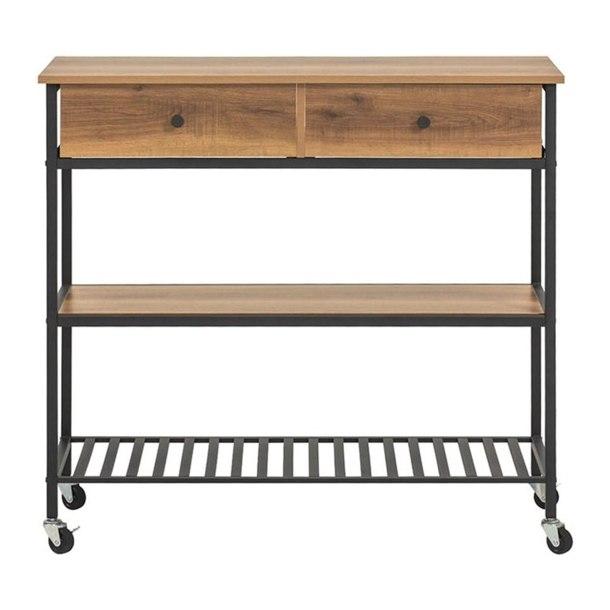 SoBuy Kücheninsel im Industrial Design mit 1 Schublade, Braun/Natur, B: 100 cm, T: 45 cm, H: 92,5 cm - Bild 7