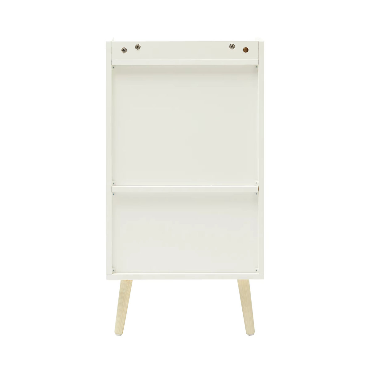 SoBuy Nachttisch FBT100-W in Weiß im modernen skandinavischen Design mit 2 Schubladen und offenen Fächern - Bild 2