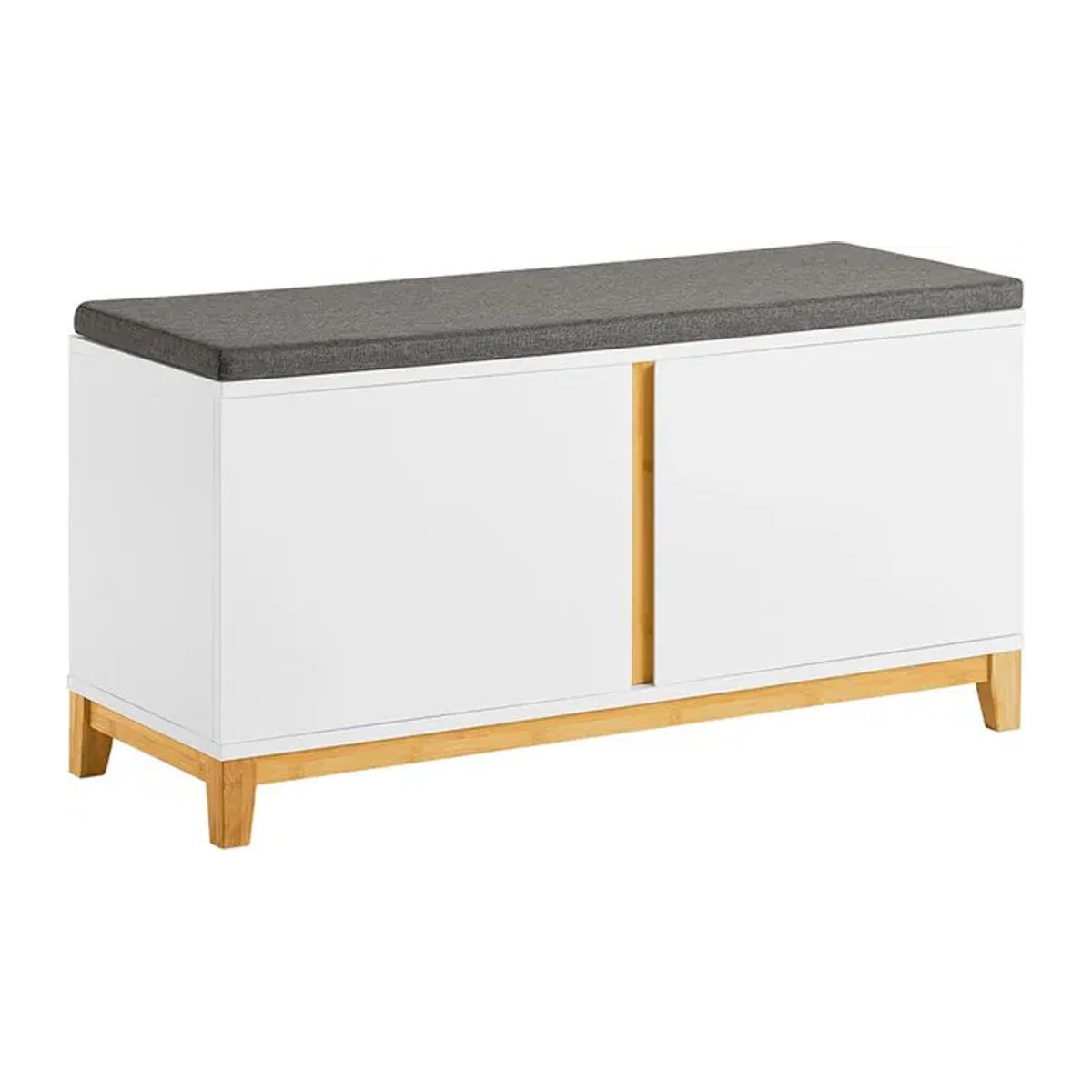 SoBuy Schuhbank FSR117 mit 2 Drehtüren in Weiß, Klassisch und Skandinavisch, B/T/H: 90 x 34 x 46 cm - Bild 1