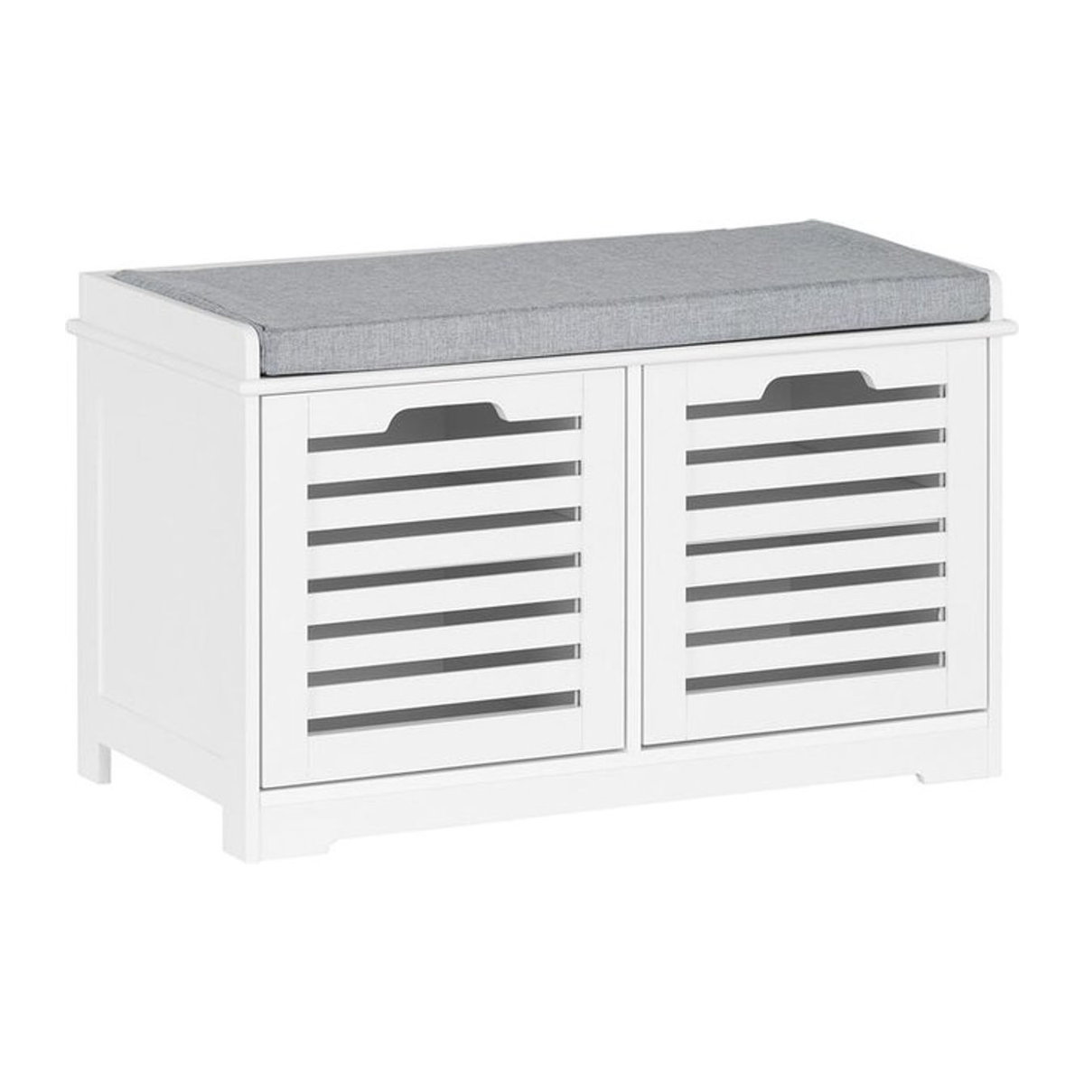 SoBuy Schuhbank mit 2 Drehtüren in Weiß, klassisch und modern, B/T/H: 71 x 35 x 43 cm - Bild 1