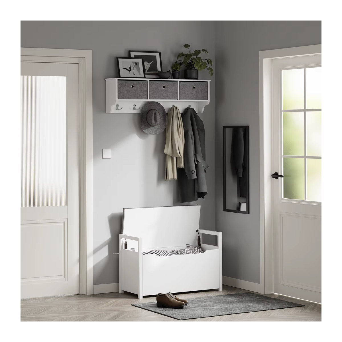 SoBuy Schuhbank Modern Minimalistisch in Weiß B/T/H: 86 x 38 x 54 cm - Bild 2