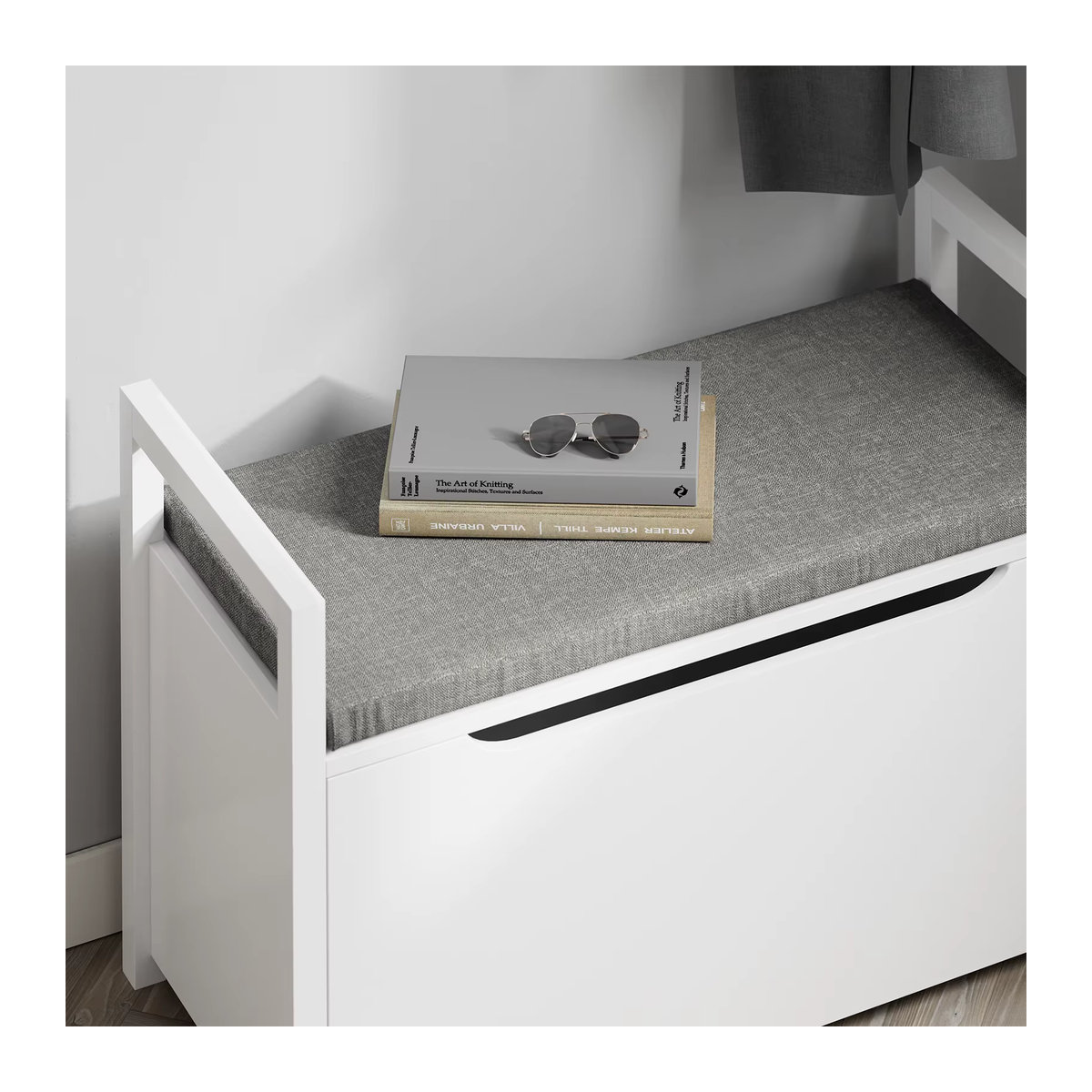 SoBuy Schuhbank Modern Minimalistisch in Weiß B/T/H: 86 x 38 x 54 cm - Bild 3