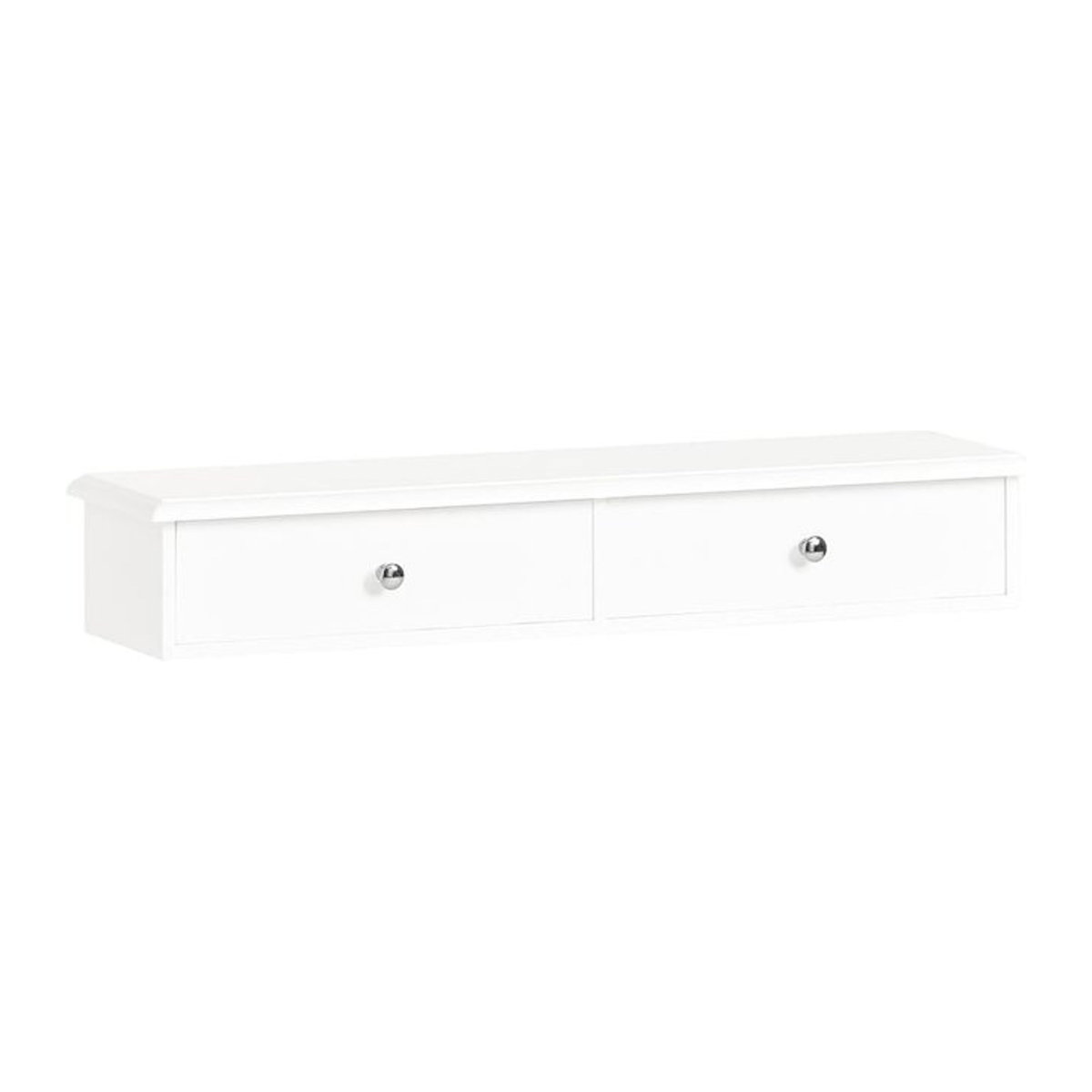 SoBuy Wandregal in Weiß im Modern Retro Design mit 2 Schubladen zur Wandmontage - Bild 1
