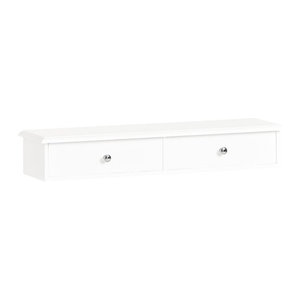 SoBuy Wandregal in Weiß im Modern Retro Design mit 2 Schubladen zur Wandmontage