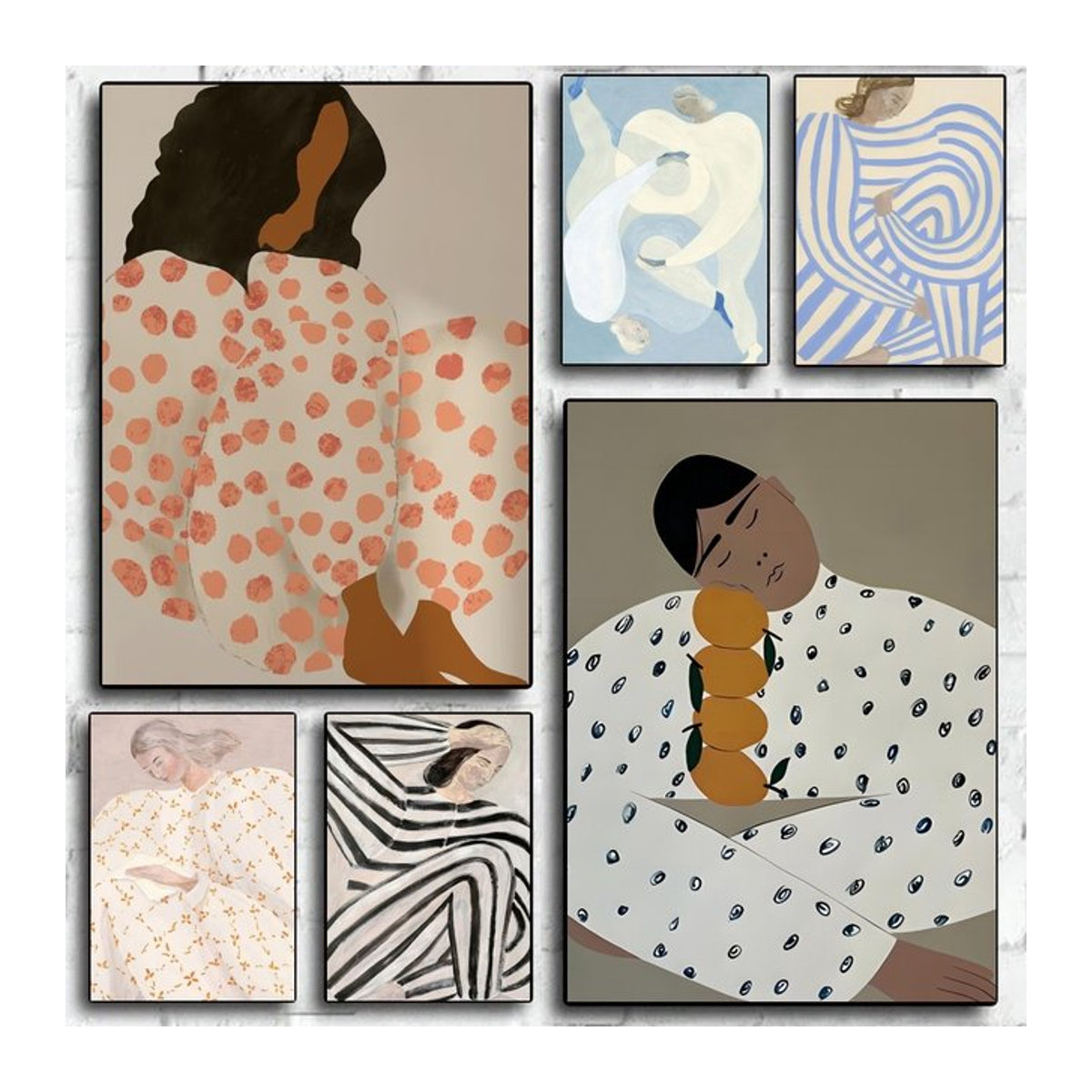 Sofia Lind Kunstposter Dots Porträt in Mehrfarbig, Modernes Wandbild als Rahmenloses Hochformat aus Papier für deine Wanddekoration - Bild 1