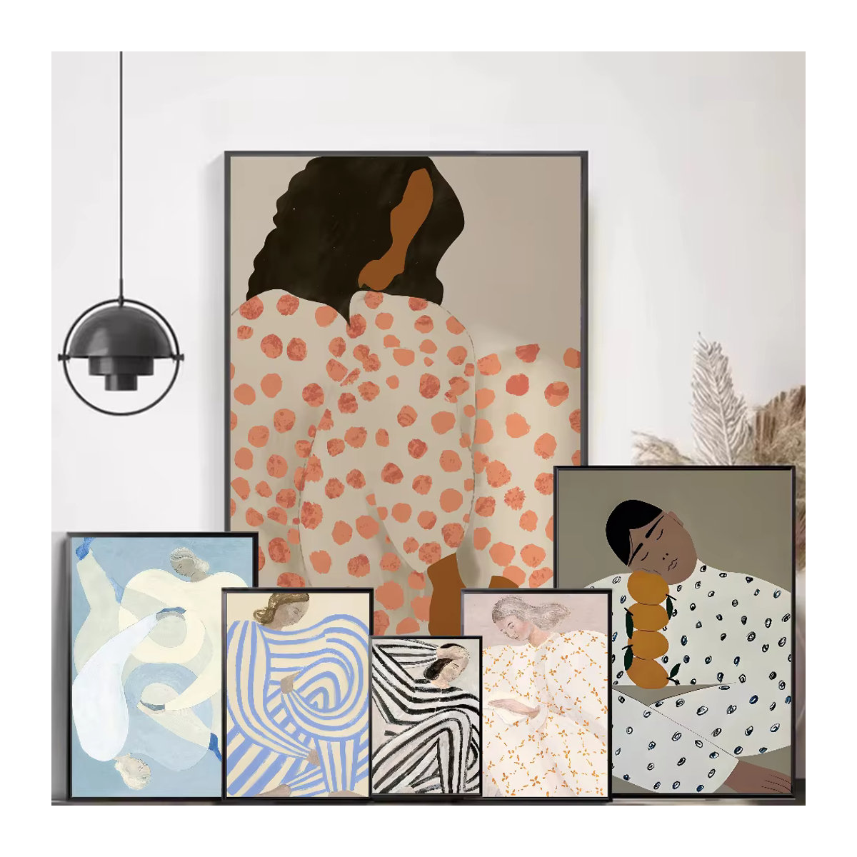 Sofia Lind Kunstposter Dots Porträt in Mehrfarbig, Modernes Wandbild als Rahmenloses Hochformat aus Papier für deine Wanddekoration - Bild 2