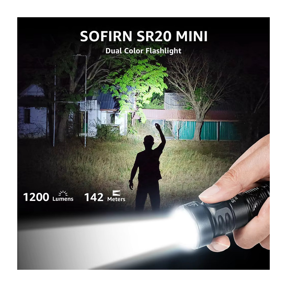 Sofirn SR20 MINI Taschenlampe mit 1200 lm, weißem und rotem LED-Licht, IP68 wasserdicht - Bild 2