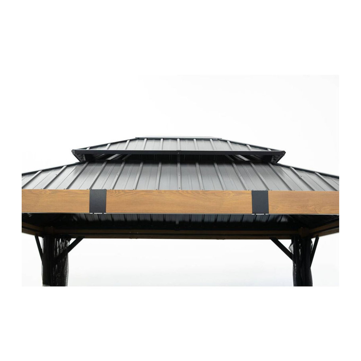 Sojag Aluminium Pavillon Fontana Modern mit Moskitonetz in Schwarz/Weiß B/T/H: 363 x 298 x 310 cm - Bild 1